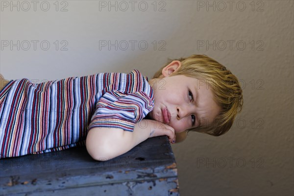 Bonn. Toddler shows his feelings, here the feeling of disappointment. Bonn, Germany, Europe