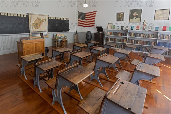 Beckley, West Virginia, Historic buildings are on display in the Coal Camp at the Beckley Exhibition Coal Mine. This was a company-owned school in Helen, WV, built in 1925. It enrolled African-American students, with a separate school for white students. Only residents of the coal camp could attend