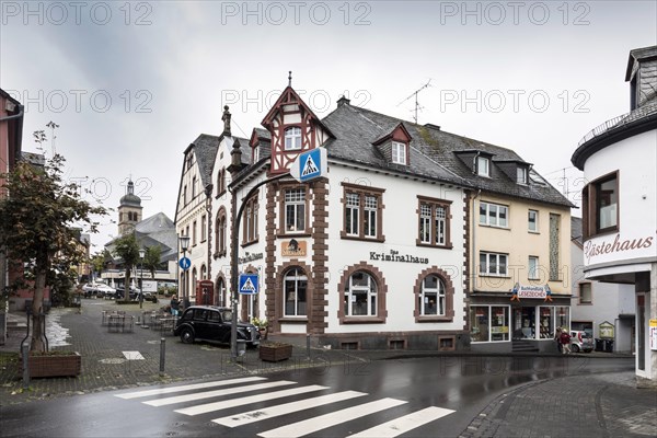 Kriminalhaus in Hillesheim, a criminal property with the Cafe Sherlock, a bookshop and an archive all about detective stories, Hillesheim, Rhineland-Palatinate, Germany, Europe