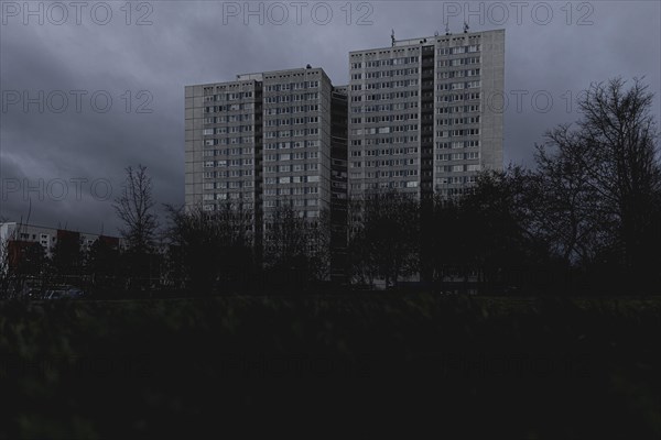 Apartment blocks in the Marzahn district, photographed in Berlin, 01.02.2023., Berlin, Germany, Europe