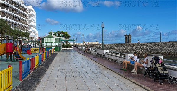 Beach promenade in Arrecife, Lanzarote, Canary Islands, Spain, Europe