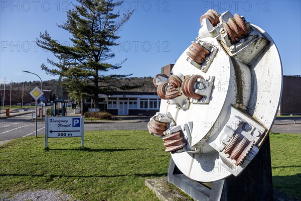 Drill head in front of the Prosper Haniel colliery in Bottrop, the Franz Haniel mine, Bottrop, North Rhine-Westphalia, Germany, Europe