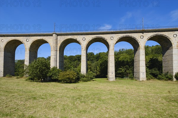 Railway viaduct, Altenbeken viaduct, sand-lime bridge, Altenbeken, East Westphalia-Lippe, North Rhine-Westphalia, Germany, Europe