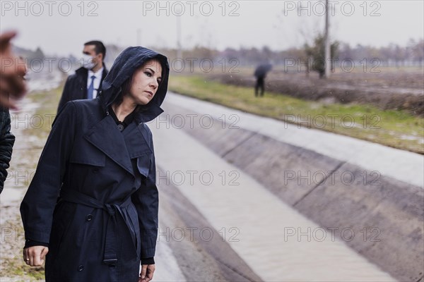 Taken during a visit to the Bad Bad irrigation canal near Samarkand, Baerbock travels to Kazakhstan and Uzbekistan for talks., Samarkand, Uzbekistan, Asia