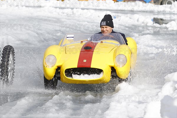 Ferrari 250 Testa Rossa, faithful replica on a scale of 1:3 by The Little Motor Company, The ICE, St. Moritz, Engadin, Switzerland, Europe