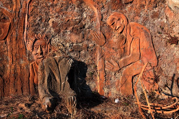 Marcello Cammi, sculptor and painter from Bordighera Italy, sculpted and painted along the Sasso river for most of his life