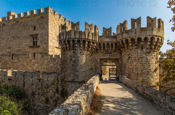 Fortress Tower, Grand Masters Palace built in the 14th century by the Johnnite Order, Fortress and Palace for the Grand Master, UNESCO World Heritage Site, Old Town, Rhodes Town, Greece, Europe