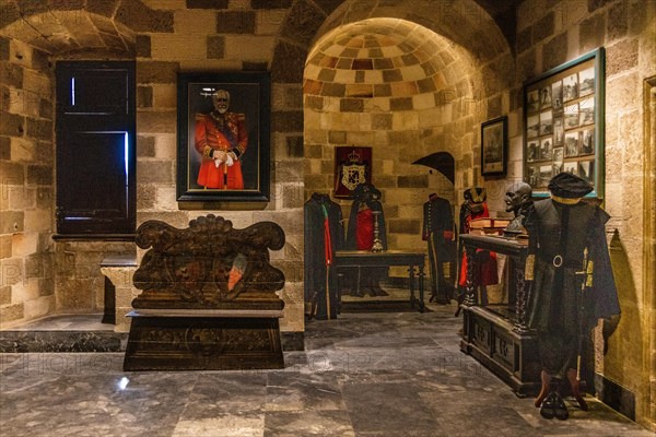 Uniform Chamber, Grand Masters Palace built in the 14th century by the Johnnite Order, Fortress and Palace for the Grand Master, UNESCO World Heritage Site, Old Town, Rhodes Town, Greece, Europe
