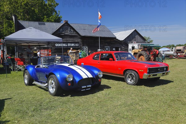 Vintage cars, farmland antique event, Province of Quebec, Canada, North America