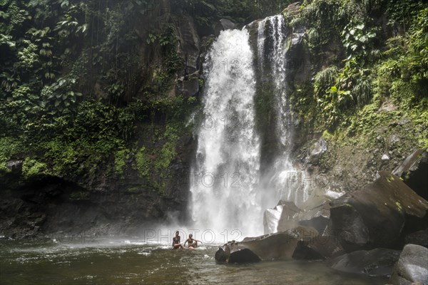 Chutes du Carbet waterfall in Guadeloupe National Park, Basse-Terre, Guadeloupe, France, North America