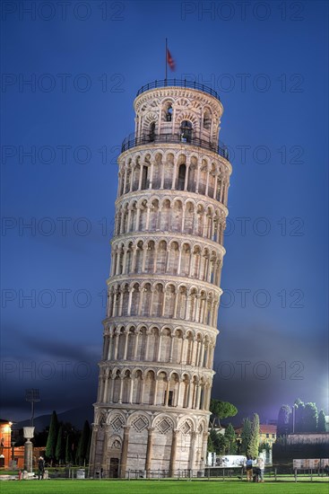 Slate Tower of Pisa Illuminated Tuscany Italy
