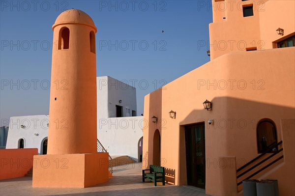 Colourful houses in Mina District, Mia Park, Old Port Doha, Qatar, Asia