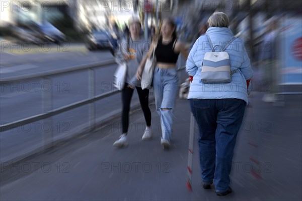 Wiping Picture Woman with Walking Frame