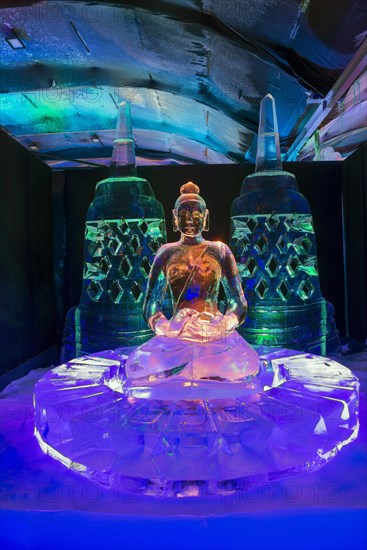 Buddha, Ice Sculpture Festival, Zwolle, Province of Overijssel, Netherlands