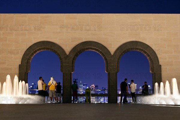 View of the skyline of Doha, Qatar, from the terrace of the Museum of Islamic Art by the archtics Ieoh Ming Pei and Jean-Michel Wilmotte, Asia