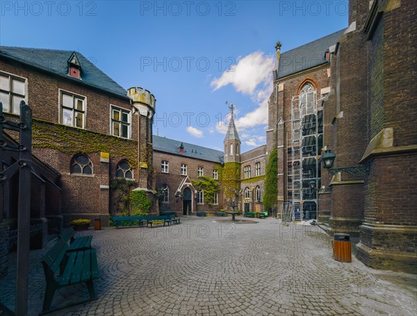 Inner courtyard, St. Marys Basilica, Basilica St. Mary, Kevelaer, North Rhine-Westphalia, Germany, Europe