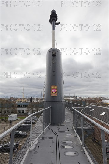 Tower submarine Tonijn, Dutch Navy submarine, Naval Museum, Den Helder, Province of North Holland, Netherlands