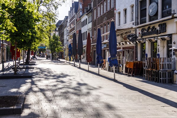 Party mile Bolker Strasse in Duesseldorf in the morning, Duesseldorf, North Rhine-Westphalia, Germany, Europe