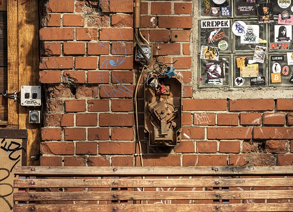 Distribution box for electricity, RAW site, former Reichsbahn repair works, Friedrichshain, Berlin, Germany, Europe