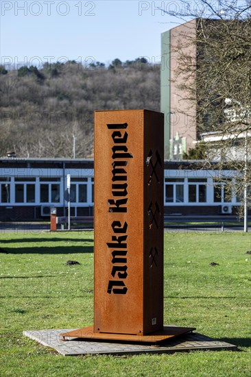 Monument in front of the RAG Prosper Haniel colliery in Bottrop, the Franz Haniel pit, Bottrop, North Rhine-Westphalia, Germany, Europe