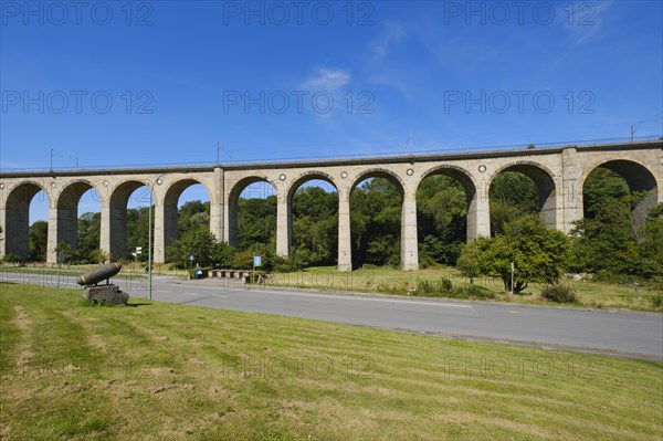 Railway viaduct, Altenbeken viaduct, sand-lime bridge, Altenbeken, East Westphalia-Lippe, North Rhine-Westphalia, Germany, Europe