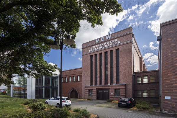 Recklinghausen transformer station, heritage-protected building, Route der Industriekultur and is both a transformer station and a museum, Museum Strom und Leben, Recklinghausen, North Rhine-Westphalia, North Rhine-Westphalia, Germany, Europe