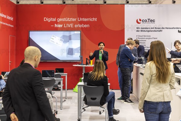 Presentation of digital teaching. The trade fair Didacta is Europes largest education trade fair, target groups are teachers and trainers at kindergartens, schools and universities. Stuttgart, Baden-Wuerttemberg, Germany, Europe