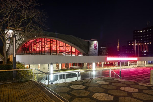 Dortmund Theatre with the hashtag Red Alert, pointing out abuses in the cultural sector, Dortmund, North Rhine-Westphalia, North Rhine-Westphalia, Germany, Europe