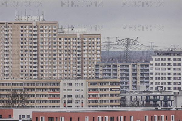 Apartment blocks in the Marzahn district, photographed in Berlin, 01.02.2023., Berlin, Germany, Europe