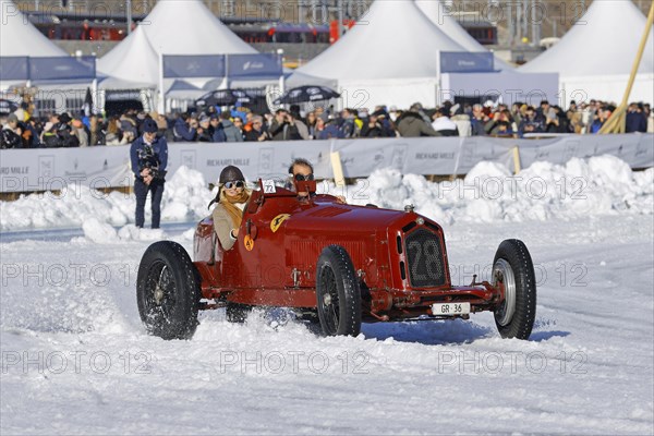 Alfa Romeo 8C Monza on the frozen lake, built in 1933, The ICE, St. Moritz, Engadin, Switzerland, Europe