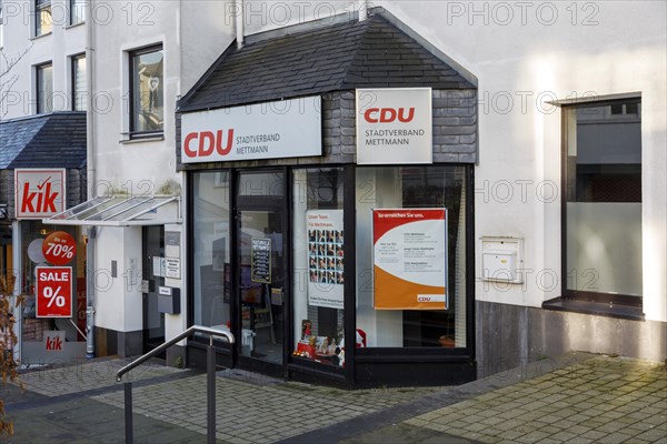 CDU Stadtverband Mettmann in the pedestrian zone, Mettmann, North Rhine-Westphalia, Germany, Europe