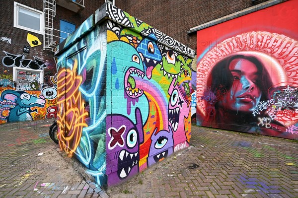 Graffiti next to the Straat Museum, NDSM Plein, Amsterdam, Netherlands