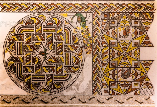 Drawings of mosaics, Grand Masters Palace built in the 14th century by the Johnnite Order, Fortress and Palace for the Grand Master, UNESCO World Heritage Site, Old Town, Rhodes Town, Greece, Europe