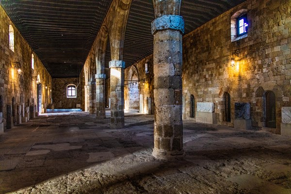 Former hospital infirmary, Archaeological Museum in the former Order of St. John Hospital, 15th century, Old Town, Rhodes Town, Greece, Europe