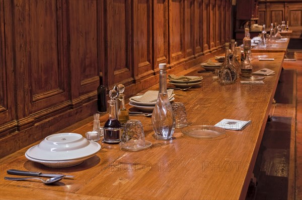 Monks Dining Room Interior Monastery Monte Oliveto Maggiore Tuscany Italy