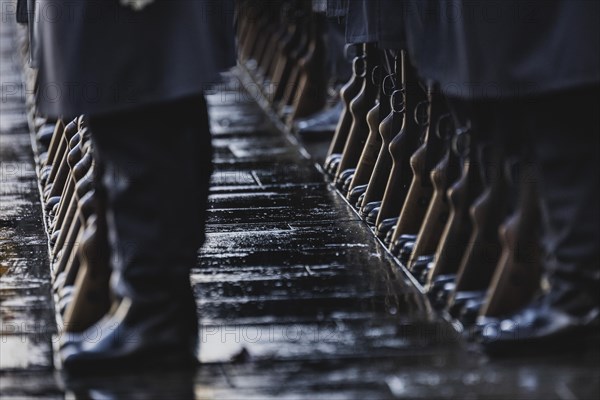 Soldiers of the Guard Battalion of the German Armed Forces, taken during the reception of the Prime Minister of Italy at the Federal Chancellery in Berlin, 03.02.2023., Berlin, Germany, Europe