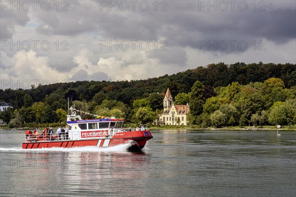 Workboat of the oil defence in operation on Lake Constance, a total of four new speedboats ensure the protection of the important drinking water reservoir, Constance, Baden-Wuerttemberg, Germany, Europe