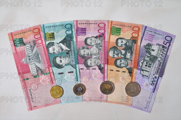 Currency Peso in notes and coins, Dominican Republic, Caribbean, Central America