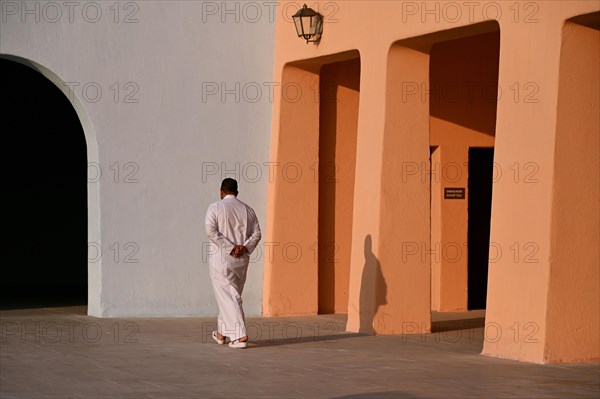 Colourful houses in Mina District, Mia Park, Old Port Doha, Qatar, Asia