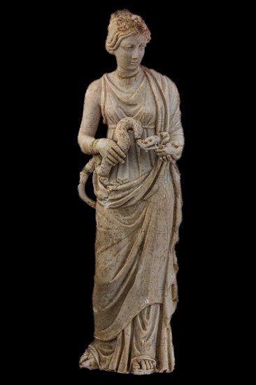 Statue of Hygieia, mid-2nd century, Archaeological Museum in the former Order Hospital of the Knights of St John, 15th century, Old Town, Rhodes Town, Greece, Europe