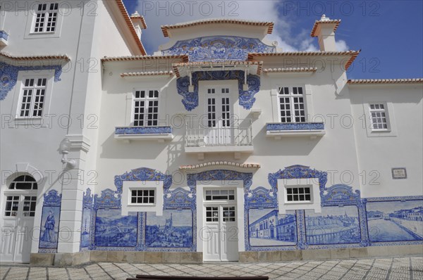 Aveiro station is adorned with many azulejos