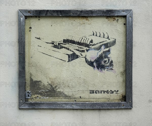 The Rose Trap by Banksy, Street Art, Bristol, England, Great Britain