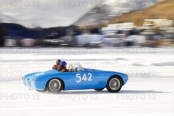 Osca MT4 1500 on the frozen lake, built 1954, The ICE, St. Moritz, Engadin, Switzerland, Europe