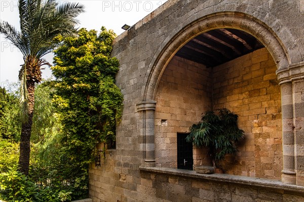 Hostel of the French, Knights Street in Old Town from the time of the Order of St. John, only surviving 16th century street in late Gothic style, Oddos Ippoton, Rhodes Town, Greece, Europe