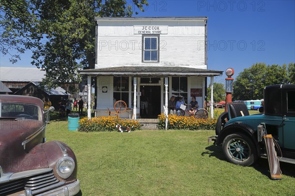 Vintage cars, farmland antique event, Province of Quebec, Canada, North America