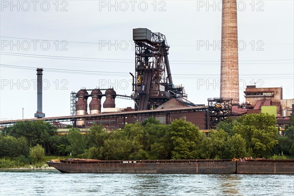 Blast furnace of Huettenwerke Krupp Mannesmann, HKM, Rhine, Duisburg, North Rhine-Westphalia, North Rhine-Westphalia, Germany, Europe