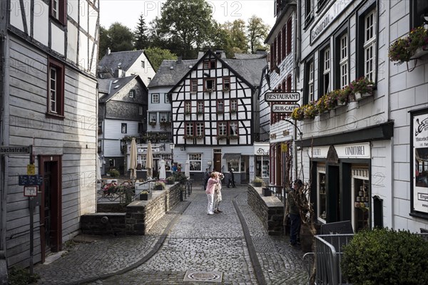 Historic Old Town, Half-Timbered Houses, Northern Eifel, Eifel, Monschau, North Rhine-Westphalia, North Rhine-Westphalia, Germany, Europe