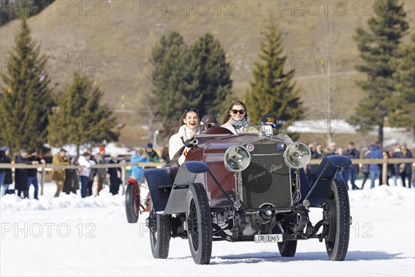 Hispano Suiza H6C on the frozen lake, built 1925, The ICE, St. Moritz, Engadin, Switzerland, Europe