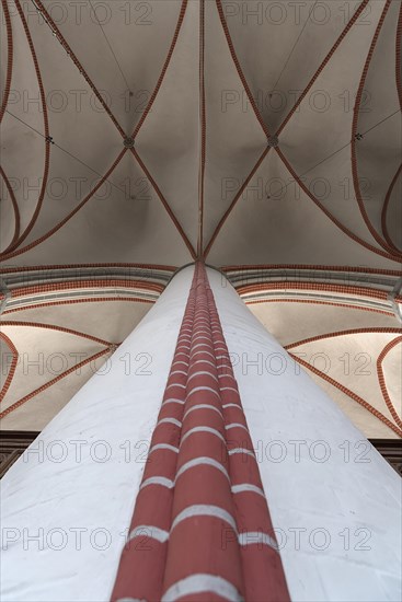 Column with vault in Bardowick Cathedral, Bardowick, Lower Saxony, Germany, Europe