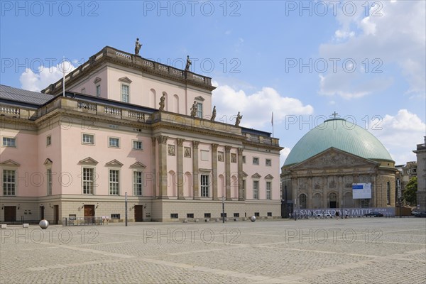 German State Opera and St Hedwig's Cathedral, Bebelplatz, Berlin, Germany, Europe